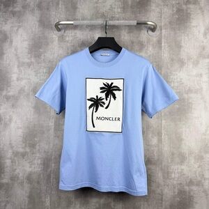 Authentic Moncler Light Blue Palm Tree Tee